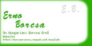 erno borcsa business card